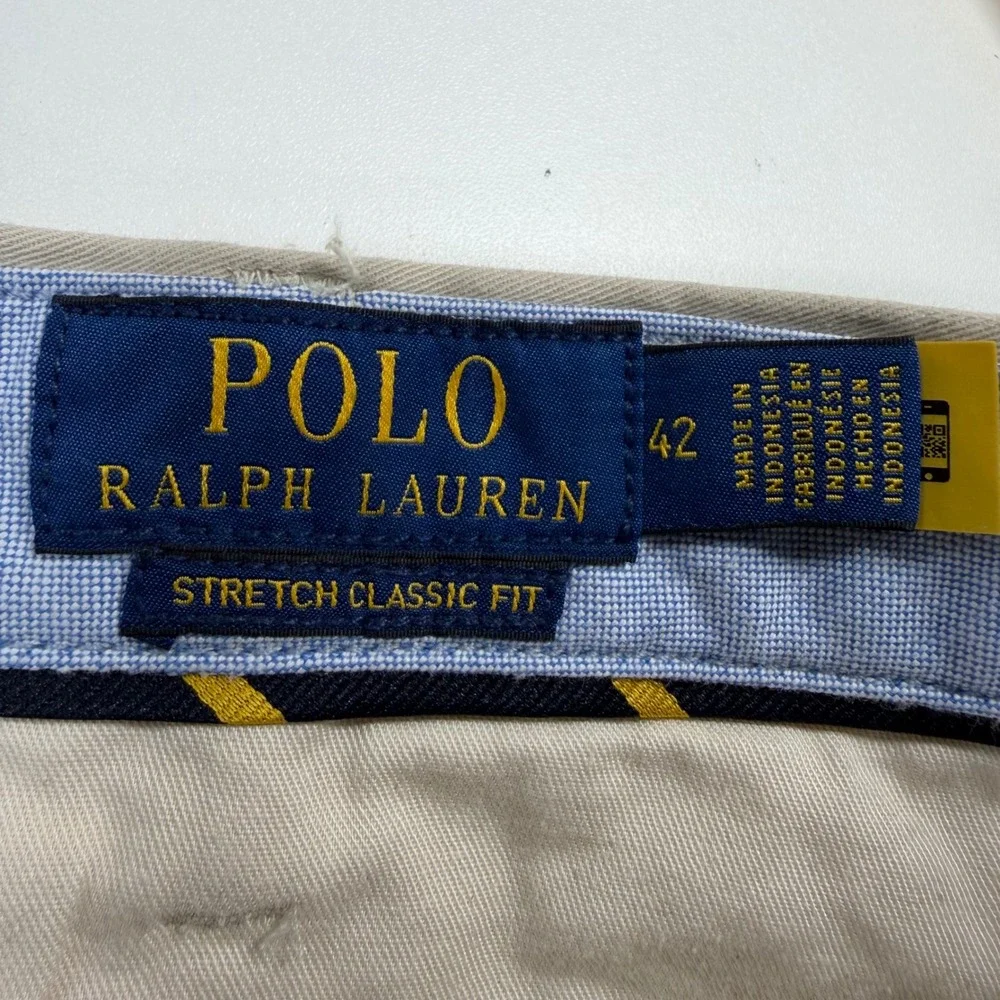 Polo Ralph Lauren Shorts Mens 42 Beige Stretch Classic Fit 9 Inch Chino Khaki